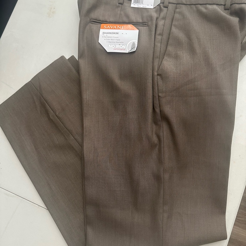 Savane Men's Tan Dress Pants 36/30